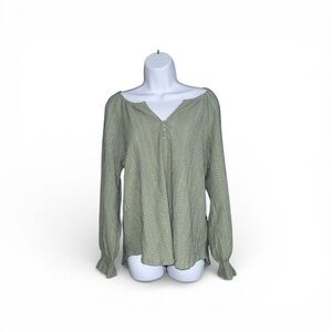 Frye Sage Green Women's Peasant Blouse Size M